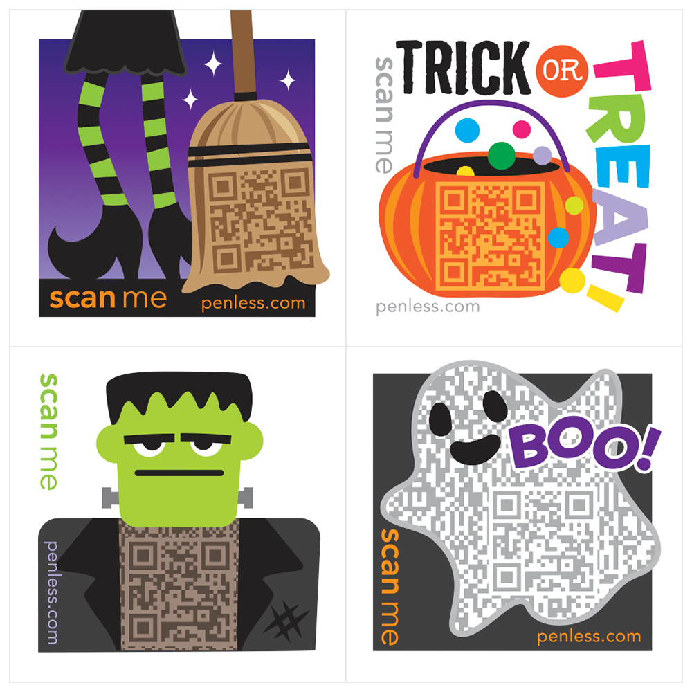 Halloween Sticker Pack | VideoDrop Stickers | QR Code Stickers | Customizable Stickers