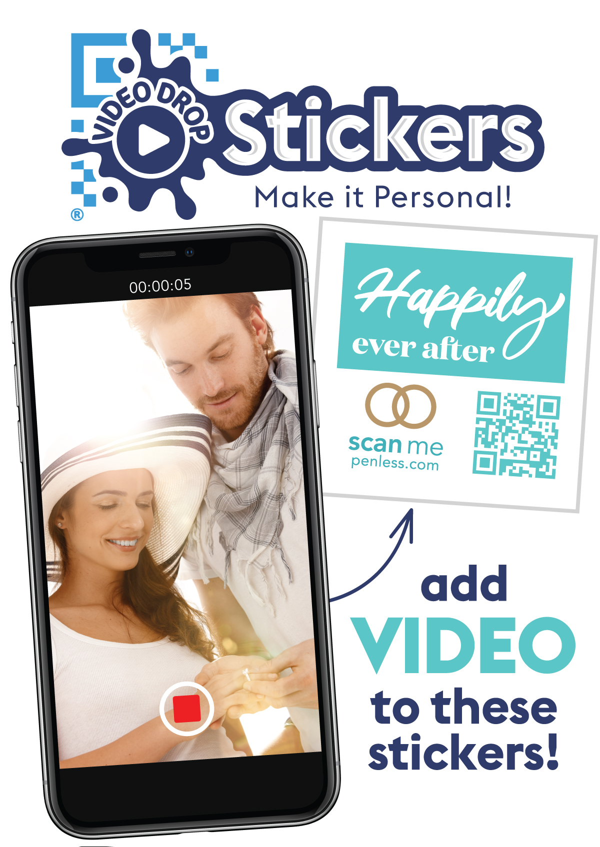 Wedding Sticker QR code stickers for summer