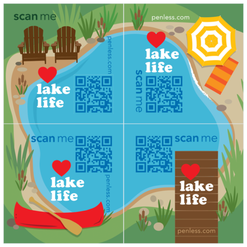 Lake QR Code Stickers | Add Video