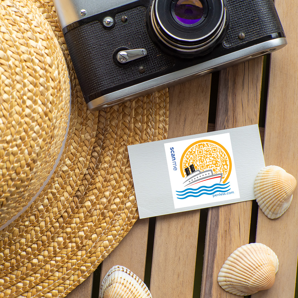 Vacation Cruise Ship Sticker QR code stickers for summer